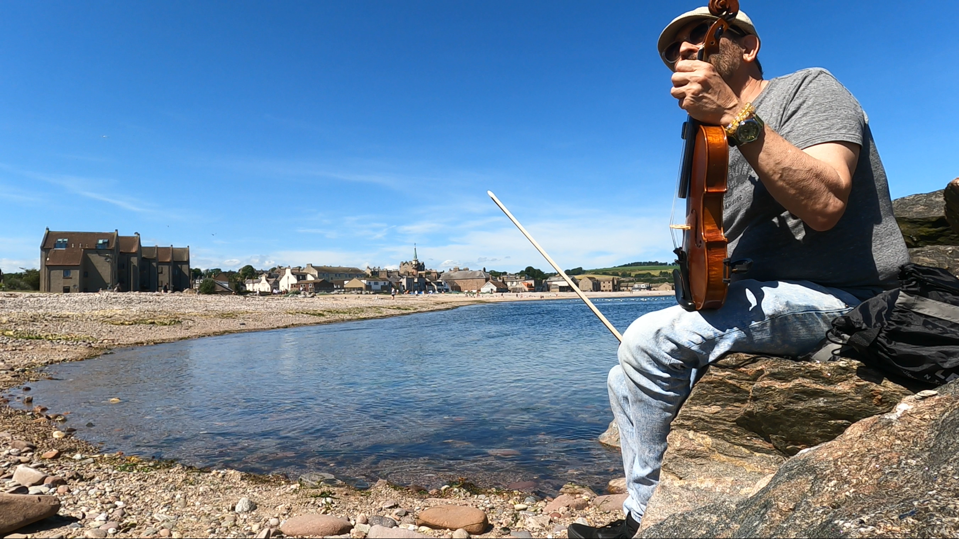 Ron on the North Sea Shore in Scotland